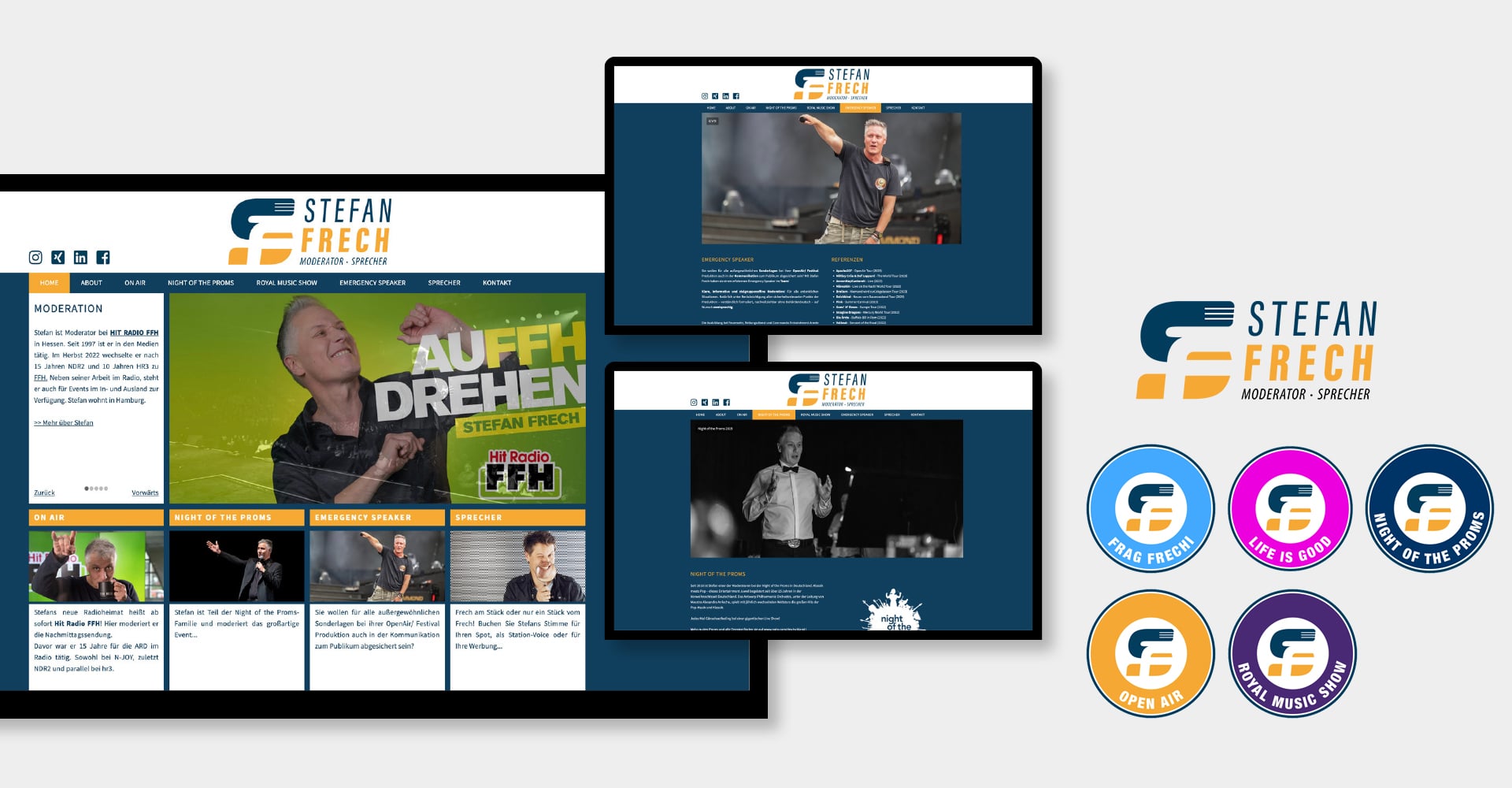 Full-Service, Webdesign & Logodesign mediendiele für Radiomoderator Stefan Frech