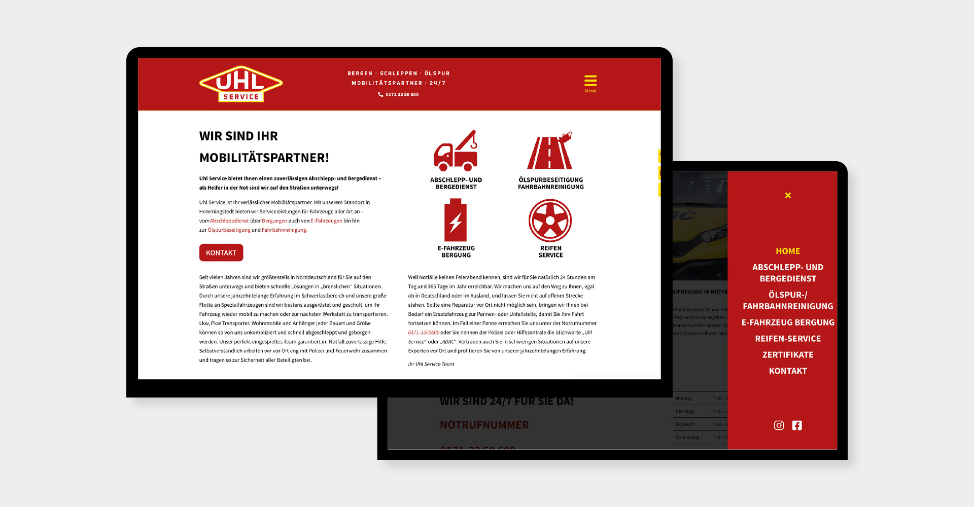Webdesign mediendiele für UHL SERVICE GmbH