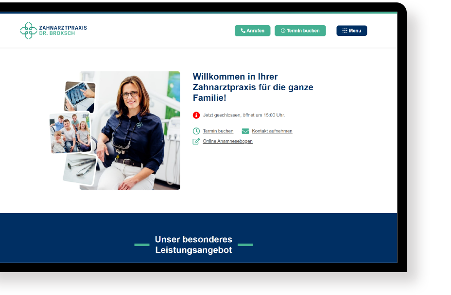 Zahnarzt-Website - mediendiele