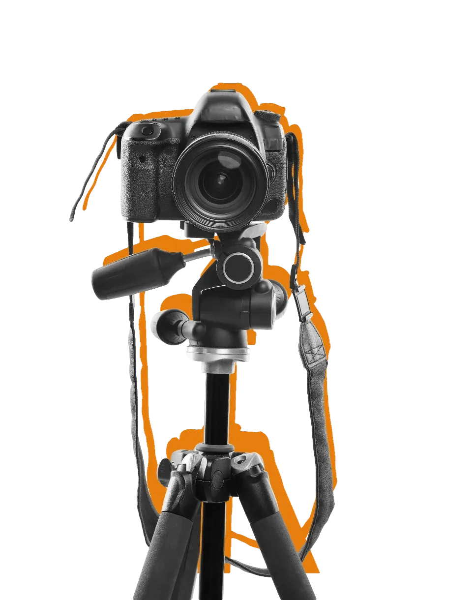 Kamera auf Stativ für die Content-Produktion